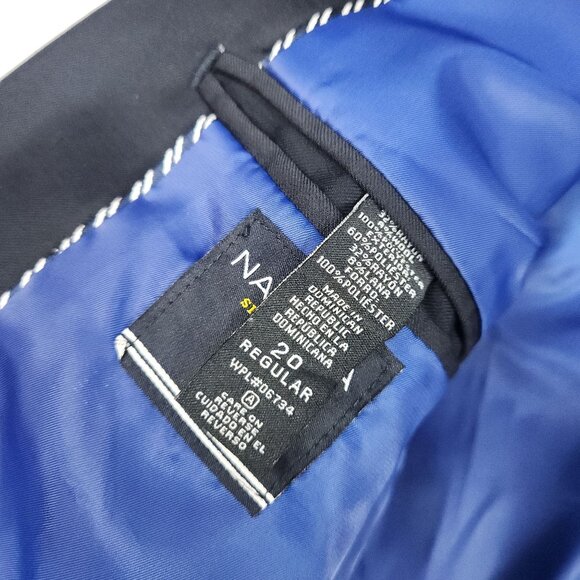 Nautica Mens 2-Button Blazer 20R Dark Blue Regular Fit Polyester & Rayon NWT - Picture 3 of 12